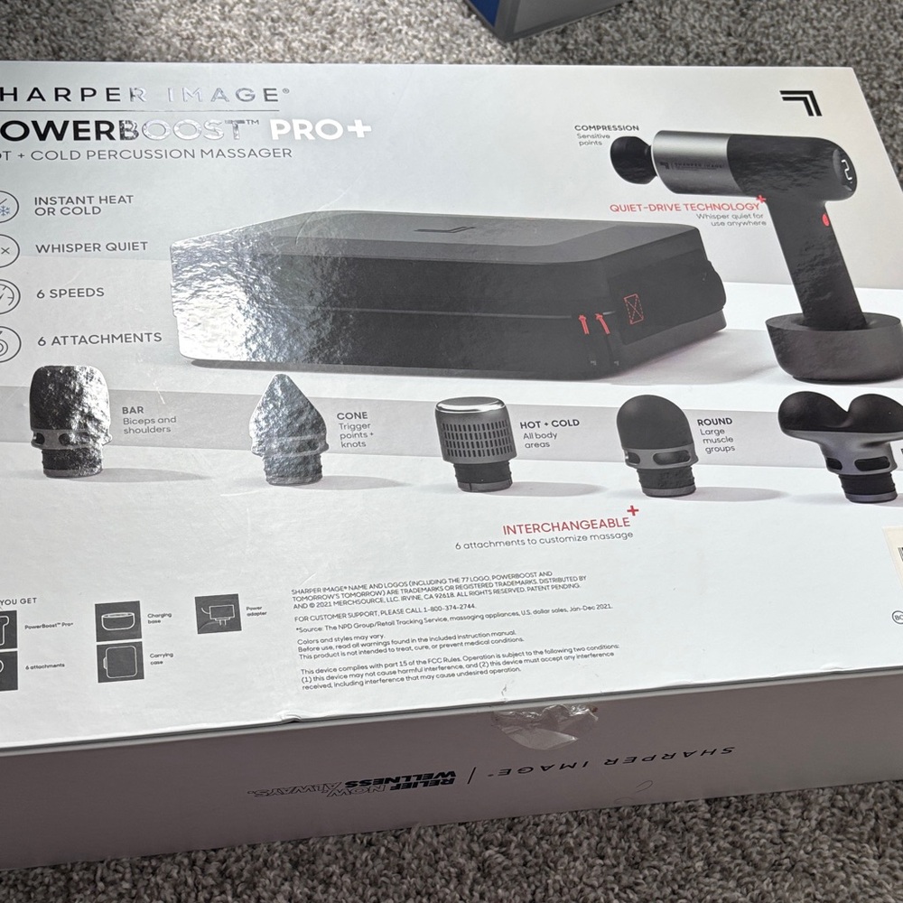 Sharper Image Powerboost Pro+ Black Percussion Massager